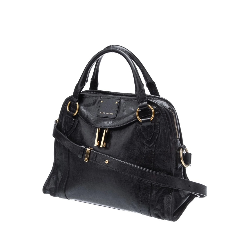 Marc Jacobs Wellington Leather Bag Handbag Black Crossbody Bowler